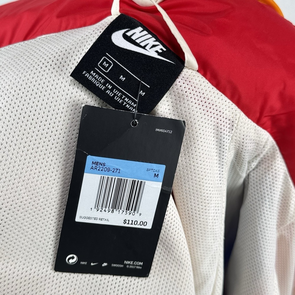 NWT Nike Sportswear Windrunner Windbreaker Track Jacket Men's M Cream Blue Red - Picture 14 of 15